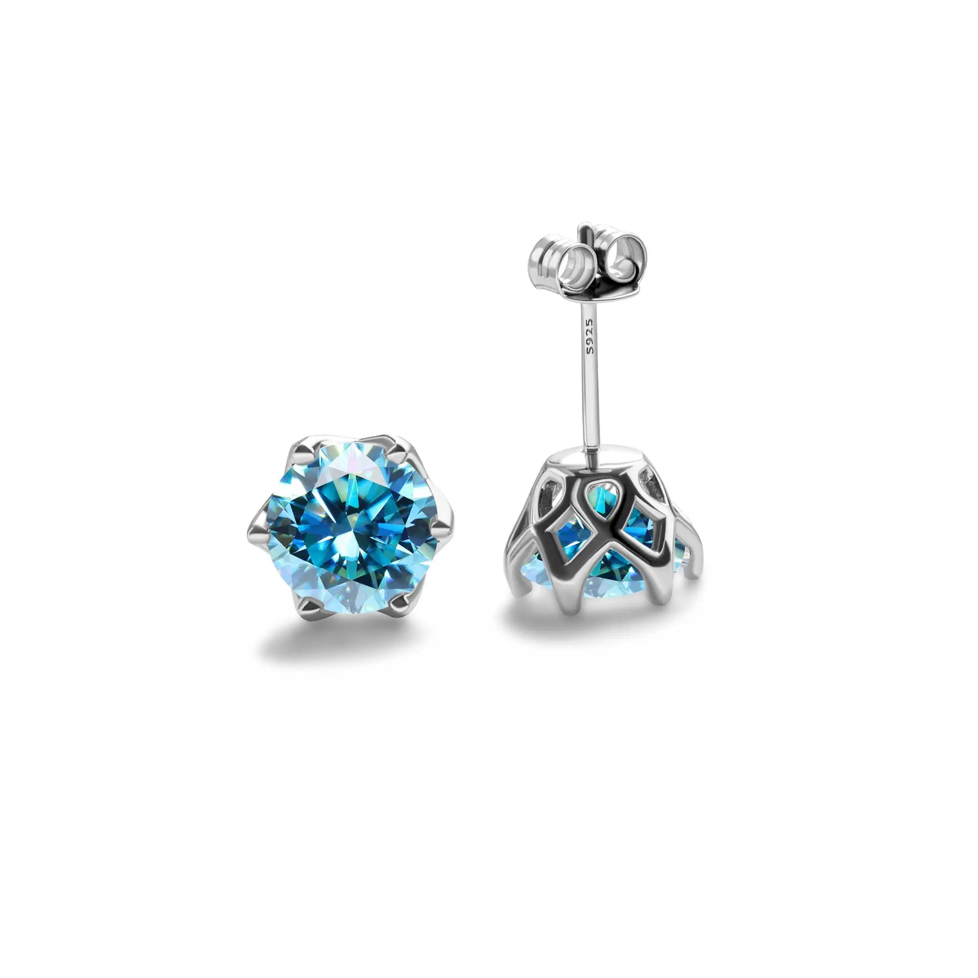 925 Sterling Silber Moissan ite Ohrringe für Frauen mit super funkelnden zertifizierten Labor Moissan ite Diamant weiblichen edlen Schmuck Geschenk – Detail 3