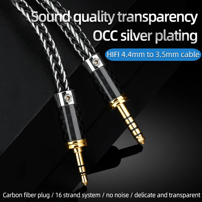 HiFi 4.4mm Balance to 3.5 mm Aux Audio for 3.5mm Stereo Jack Adapter Cable OCC Silver Plated Male to Male for Car zx300 NW WM1ZA