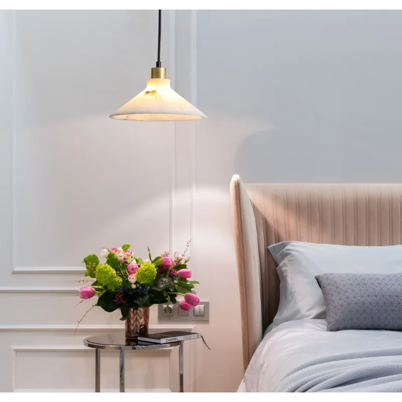 

Light luxury Nordic minimalist creative dining hanging bedside chandelier bar entrance living room bedroom marble table lamp