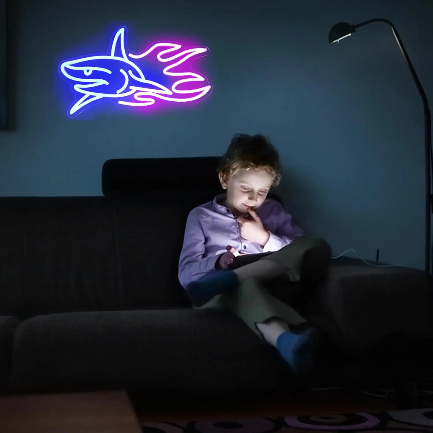 Shark USB Powered Led Neon Sign Dimmable Neon Light Wall Decor For Room Garage Decor Party Birthday Handmade Gift Pub Man Cave