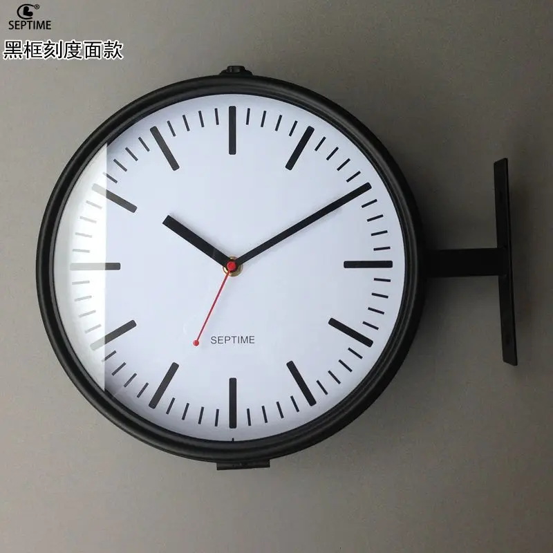 Metal Wall Clock Mechanism Double Faced Nordic Living Room Bedroom Silent Wall Watches Home Decor Reloj Pared Gift Ideas FZ447