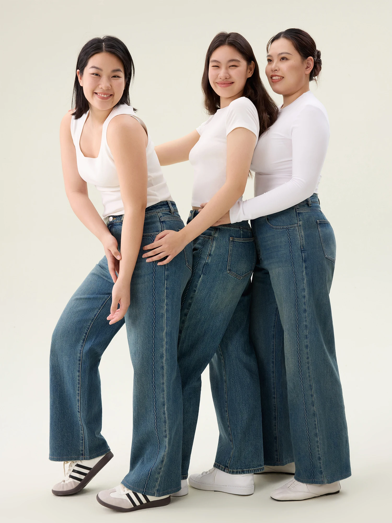 DUSHU【2 version】Women Cotton Elastic Jeans 2025 Spring Black Commuter All-Match High Waist Blue Jean 25DS81165+25DS81129