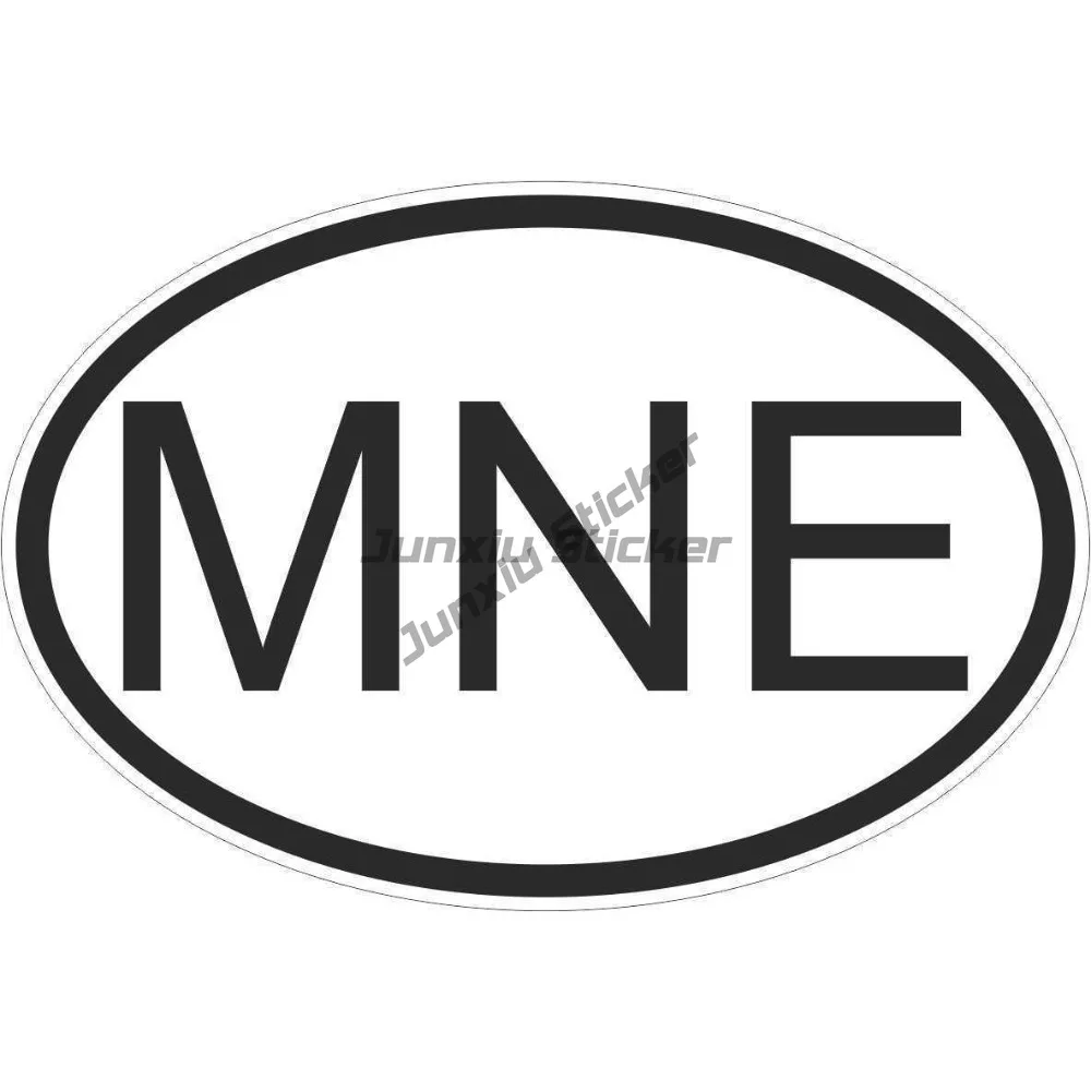 

Oval Sticker Flag Country Code Bumper Decal Car Laptop Montenegro Mne PVC Decal Decoration