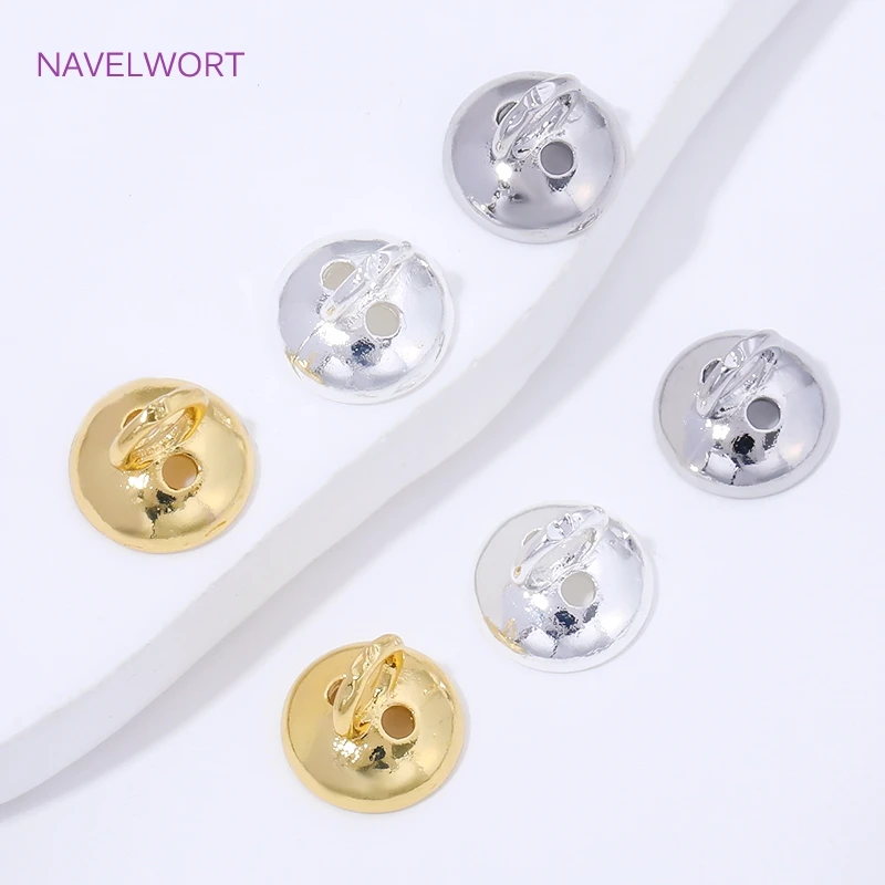 8MM 18K Gold Plated Brass End Cap For Jewelry Making,Caps For Bracelet,Bead End Cap with Loop,Supplies For Jewelry,DIY Finding - view 5