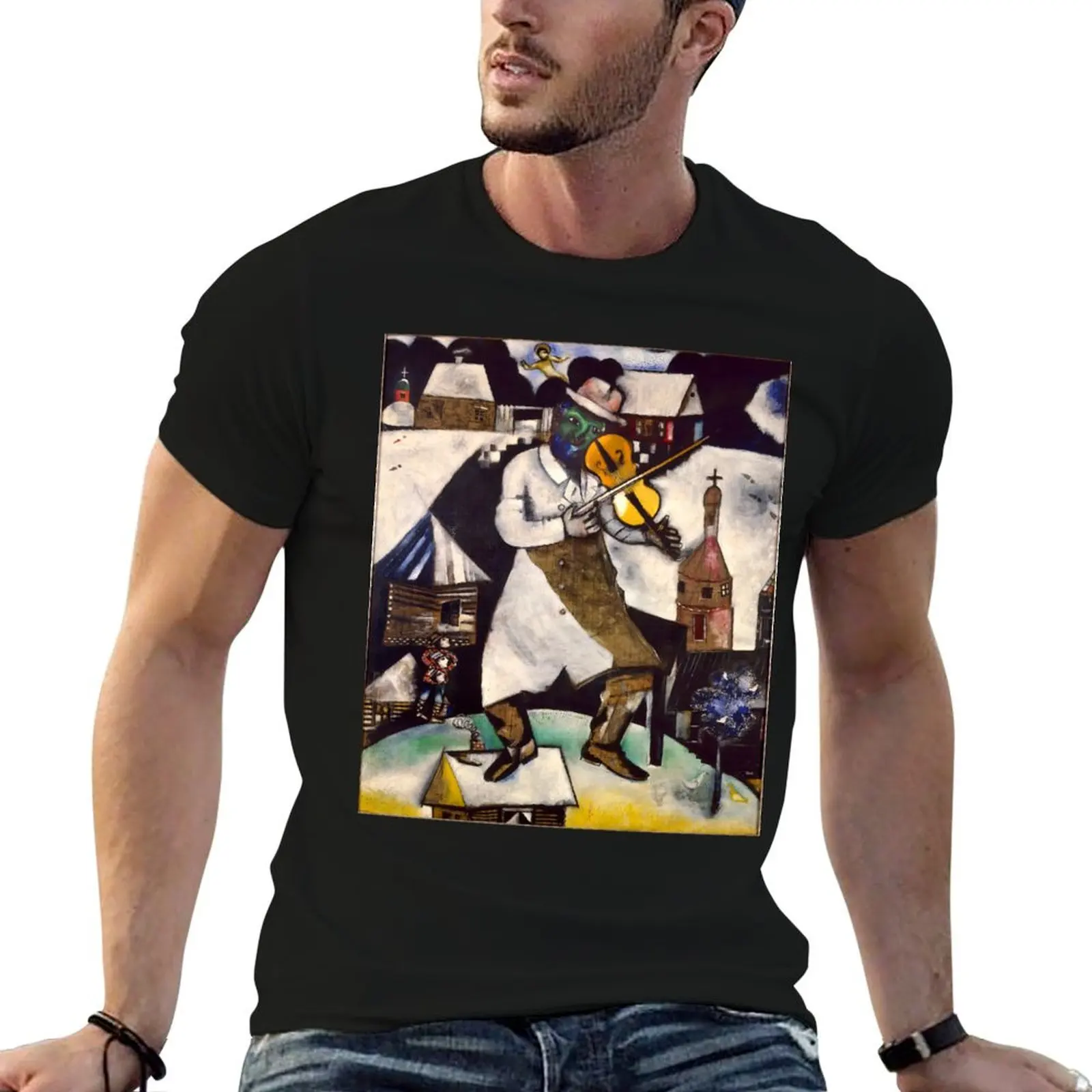 

Marc Chagall, 1923-24, Green violinist Marc chagall T-Shirt t shirt custom print t shirts for man graphic vintage T-Shirt