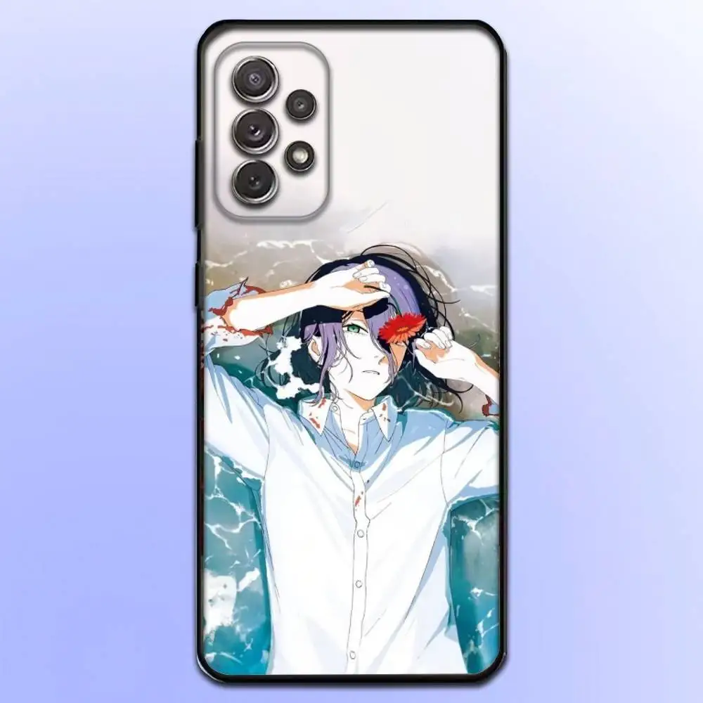 C-Chainsaw Man R-Reze 電話ケース Samsung S25、S24、S21、S22、S23、S30、Ultra、S20、Plus、Fe、Lite、Note、10、9、5G ブラックカバー用