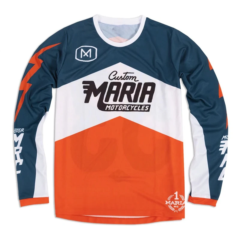 23 Maria off-road Racing Team Motocross Jersey Long Sleeve Downhill MTB Ciclismo Motorcycle Cycling Clothing BMX T-Shirt Bicycle