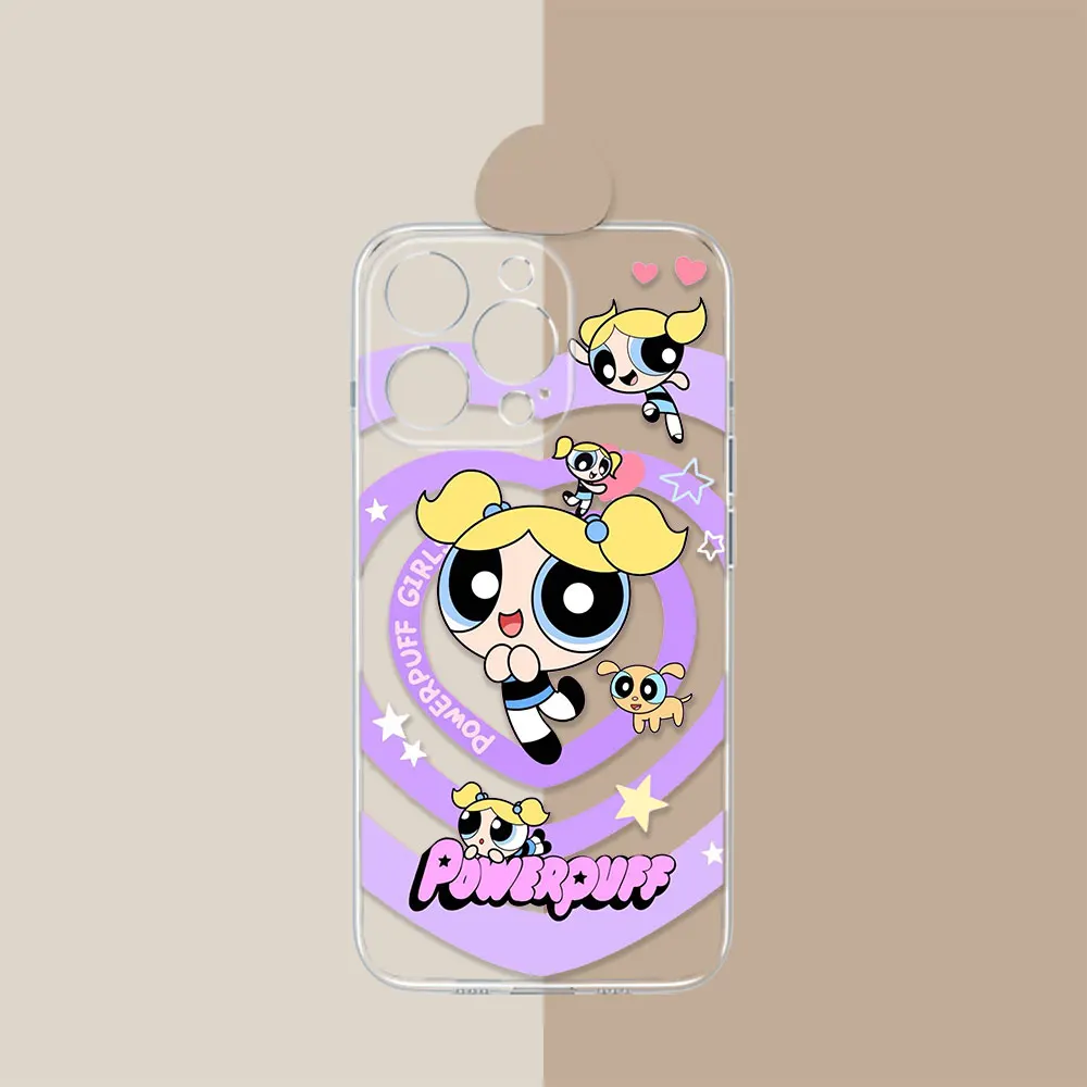 Anime P-Powerpuff G-Girls Phone Case For Redmi Note 13 12 11 ProPlus 12S 11T 11S 10 10S 9 9S 9T 8 Pro Max Case Transparent Cover