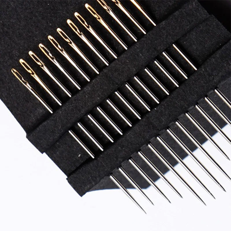 12/36PCS Sewing Needles Multi-size Side Opening Stainless Steel Darning Sewing Household Hand Tools