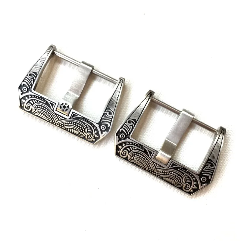 Premium Stainless Steel Pin Buckle Carved Mayan Totem for Panerai Rugged Style 20-26mm Vintage Men Replacement Watch Accessories