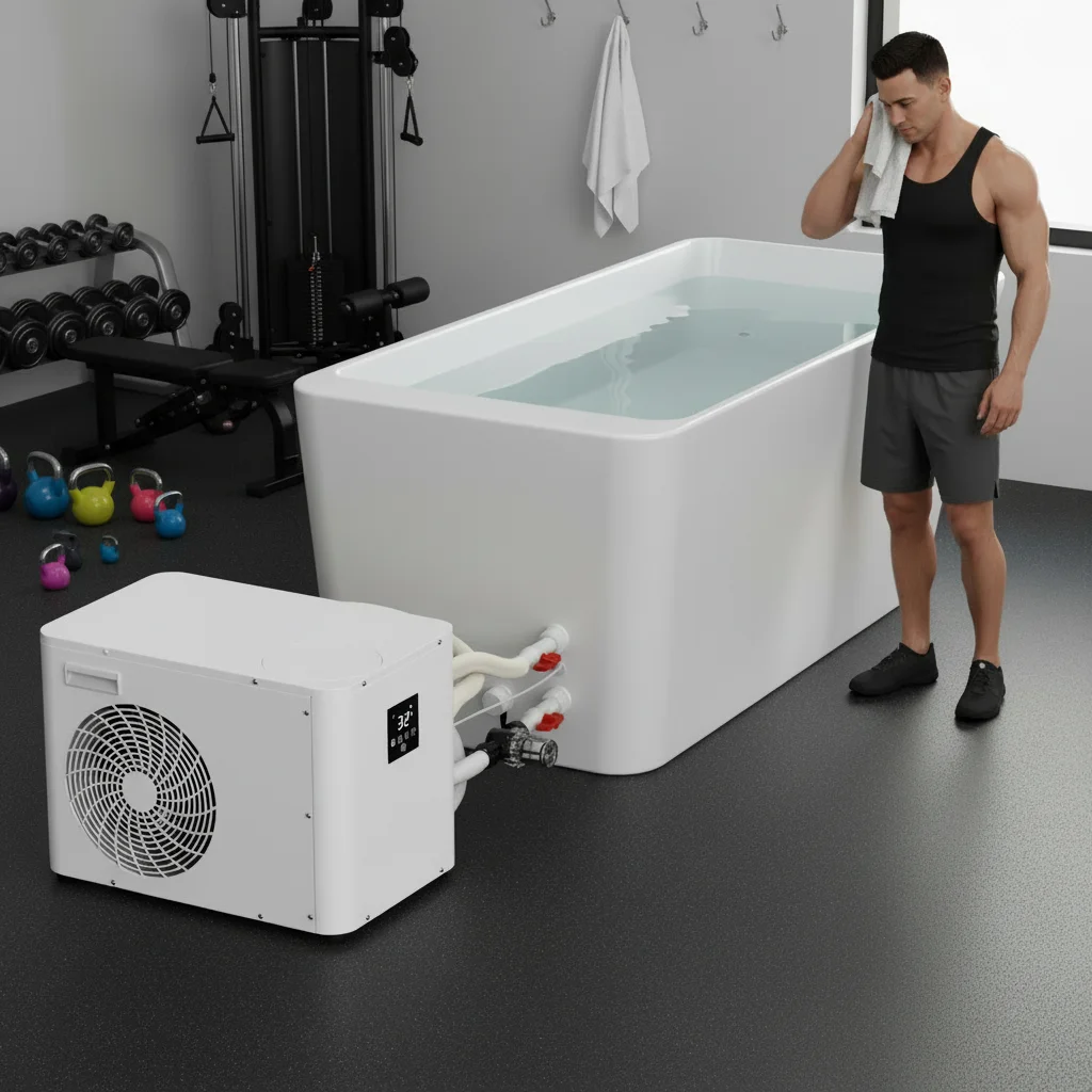 WiFi Controls 1HP Chiller + Acrylic Ice Bath Bathtub For Exercise, Fitness And Cold Plunge Recovery