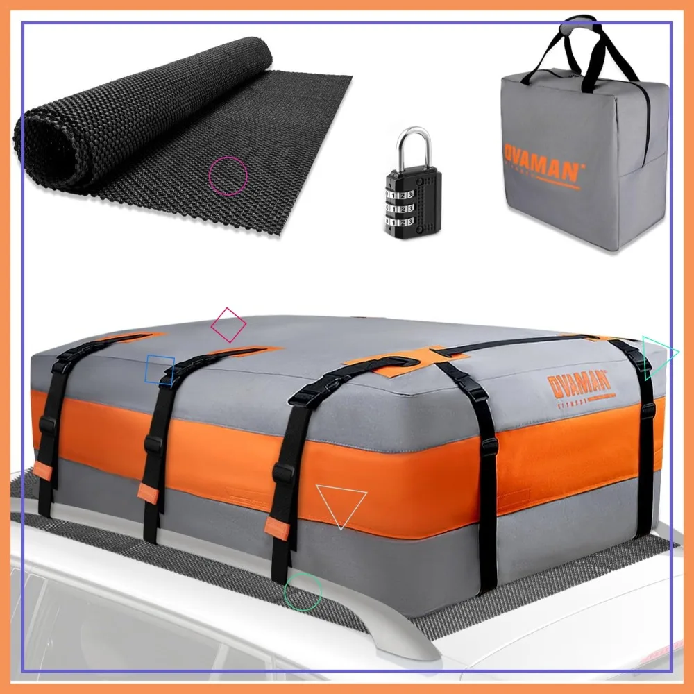 

20 Cubic Feet Waterproof Rooftop Cargo Carrier Bag for SUV, Car, Truck - Heavy Duty 900D, Anti-Slip Mat & Lock Included