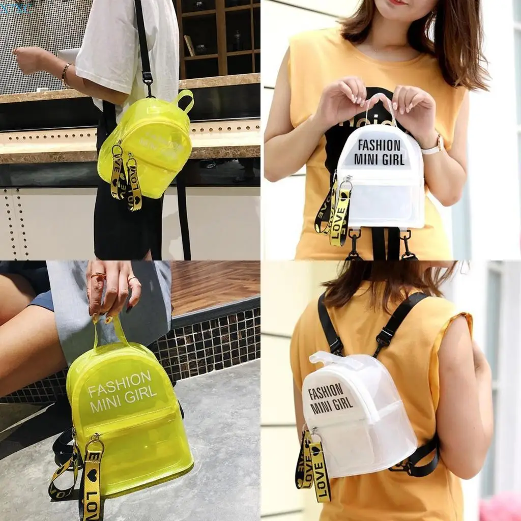 

X7XC Clear PVC Bag Crossbody Purse Small Backpacks Transparent Shoulder Handbag Travel Daypacks for Everyday Use