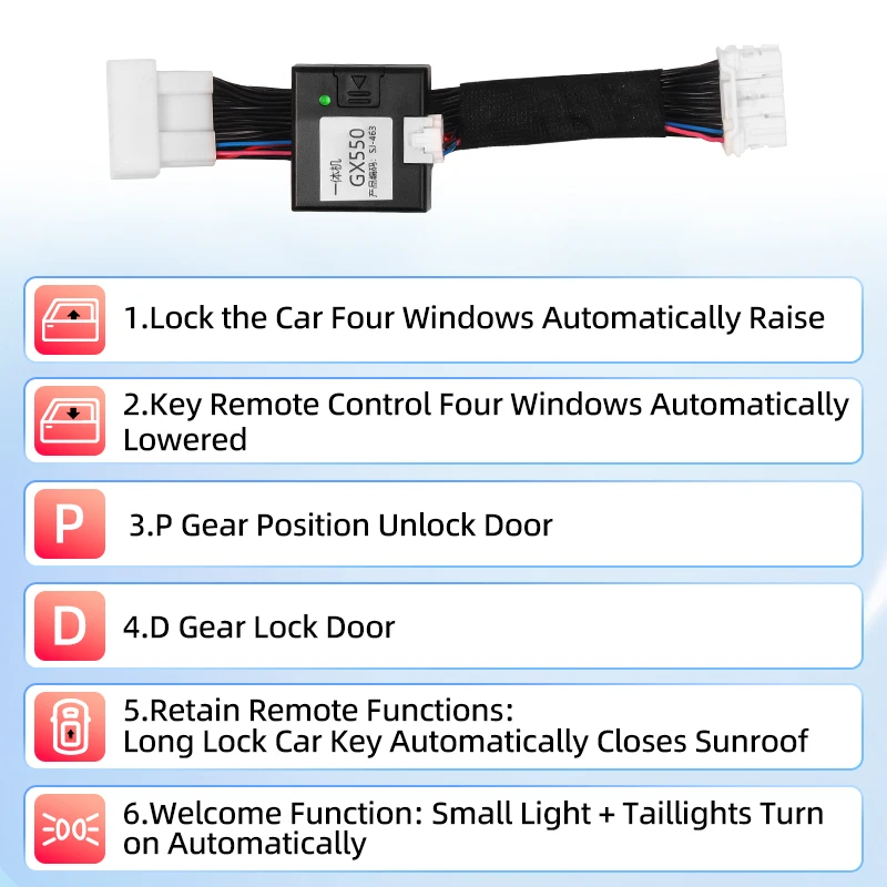 For Lexus GX550 2024-2027 One Touch Auto Window Closer OBD Module Power Window Control Upgrade Accessories Modification