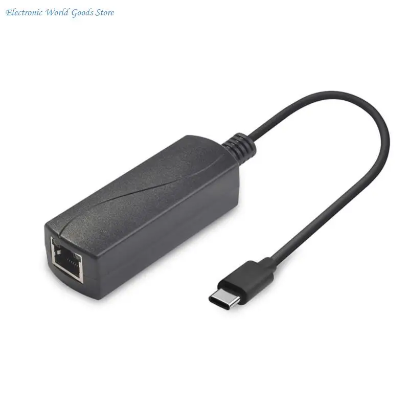 A3PD POE to USB C Converter Data Charging Cable POE Convert to USB Type C with 10/100Mbps Ethernet for Phones and Tablets
