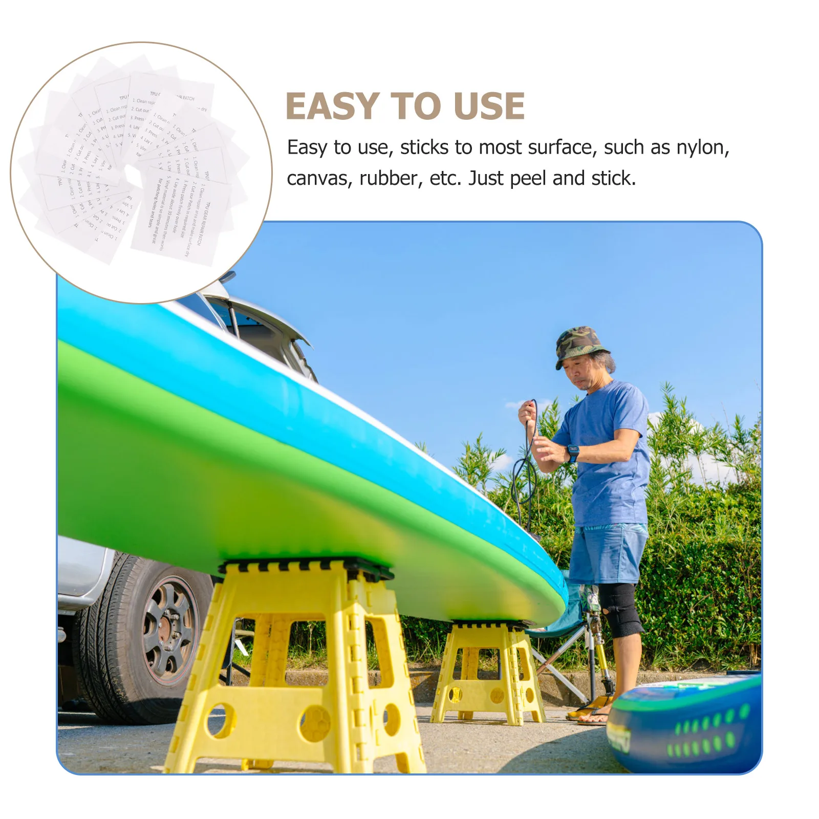 

25pcs TPU Repair Patches Durable Cold Temperature Resistant Waterproof Inflatable Tent Leakproof Adhesive Sticker