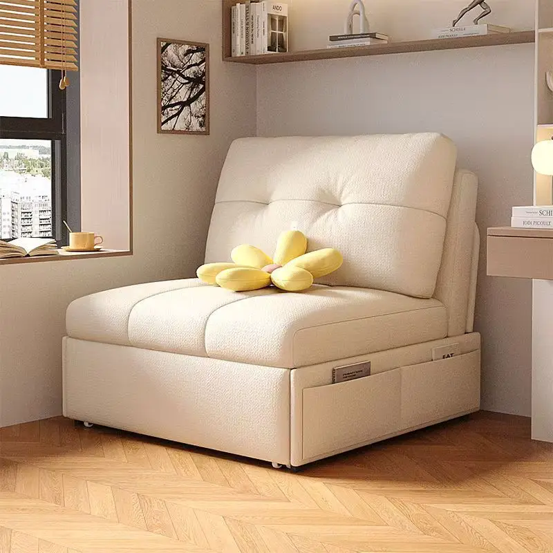 Sofa bed Cream wind small apartment dual-purpose living room Internet celebrity with the same telescopic balcony Multifunctional