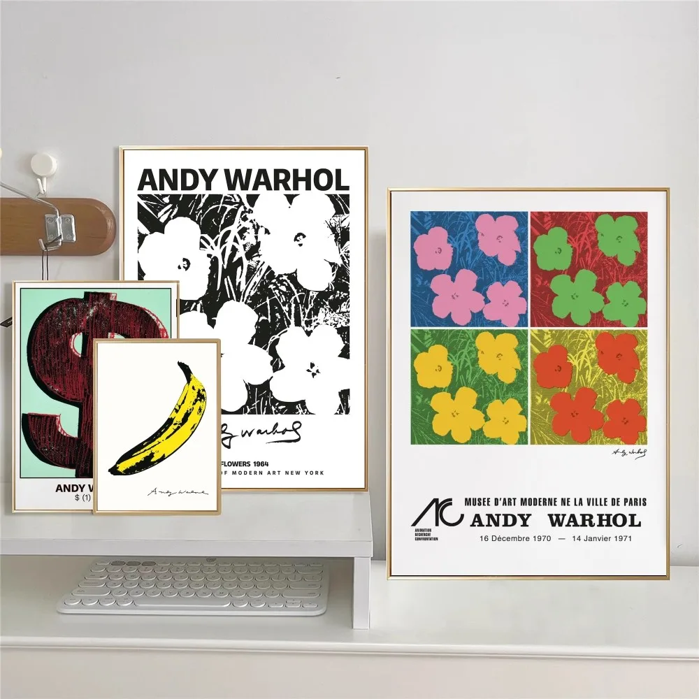 Andy Warhol Canvas Painting DIY Sticky Poster Waterproof Paper Sticker Coffee House Bar Home Decor