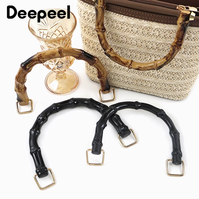 

2/4/10Pcs 10/12cm Plastic Faux Bamboo Bags Handle for Handbags Purse Frame Wovenbag Replace Handles DIY Handmade Bag Accessories