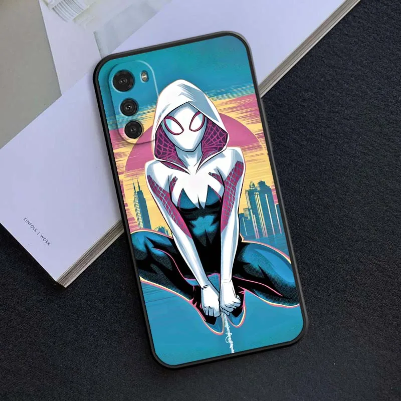 G-Gwens أنيمي لطيف لموتورولا G85 حافة 50 G24 G35 G14 G04 40 G72 G34 G G54 G13 G32 5G غطاء الهاتف الأسود