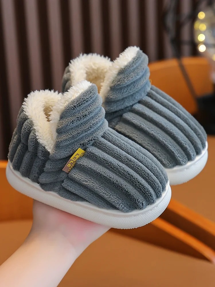 Winter Kids Baby Boys Girls Winter Slippers Non-slip Home Indoors Shoes Fashion Warm Children Bedroom Shoes Slippers