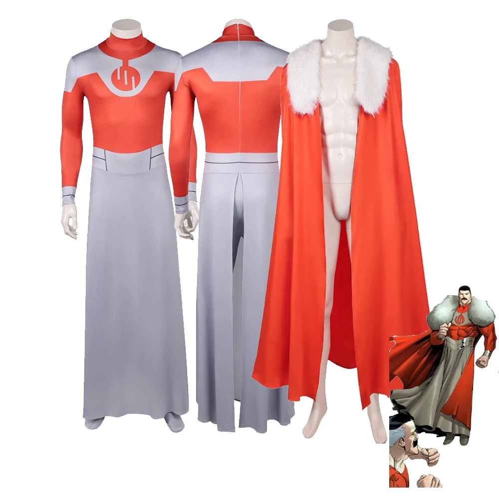 

2026 Fancy Invincible Thragg Cosplay Costume Jumpsuit Cloak Performance Disguise Outfit Adult Role-playing Halloween Carnival