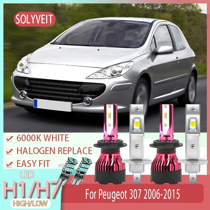 

Long Lifespan Over 60000hrs Waterproof Car Headlight Bulb LED H1/H7 High Low Beam For Peugeot 307 2006 2007 2008 2009 2010-2015
