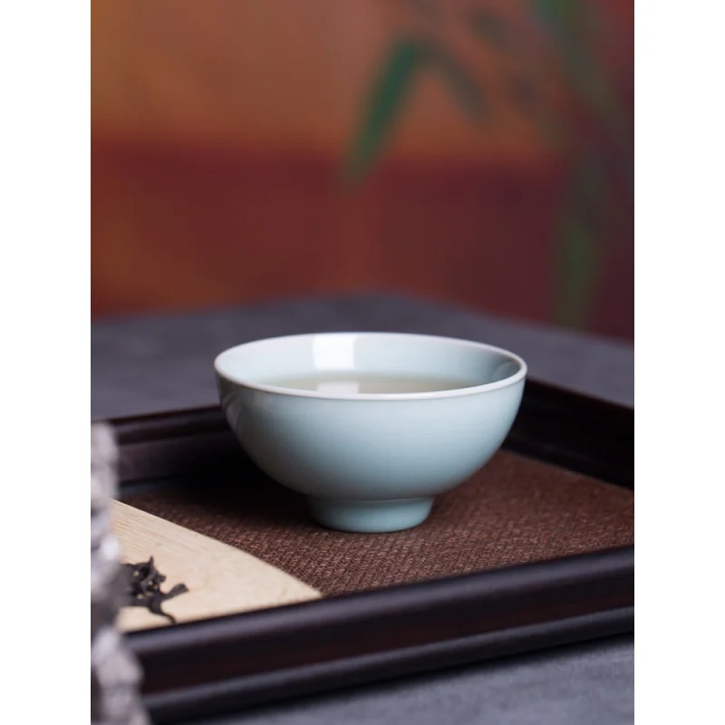 |Longquan Celadon Authentic Master Cup Single Cup Xu Jun Pure Handmade Kung Fu Tea Set High-Grade Ceramic Tea Tasting Cup