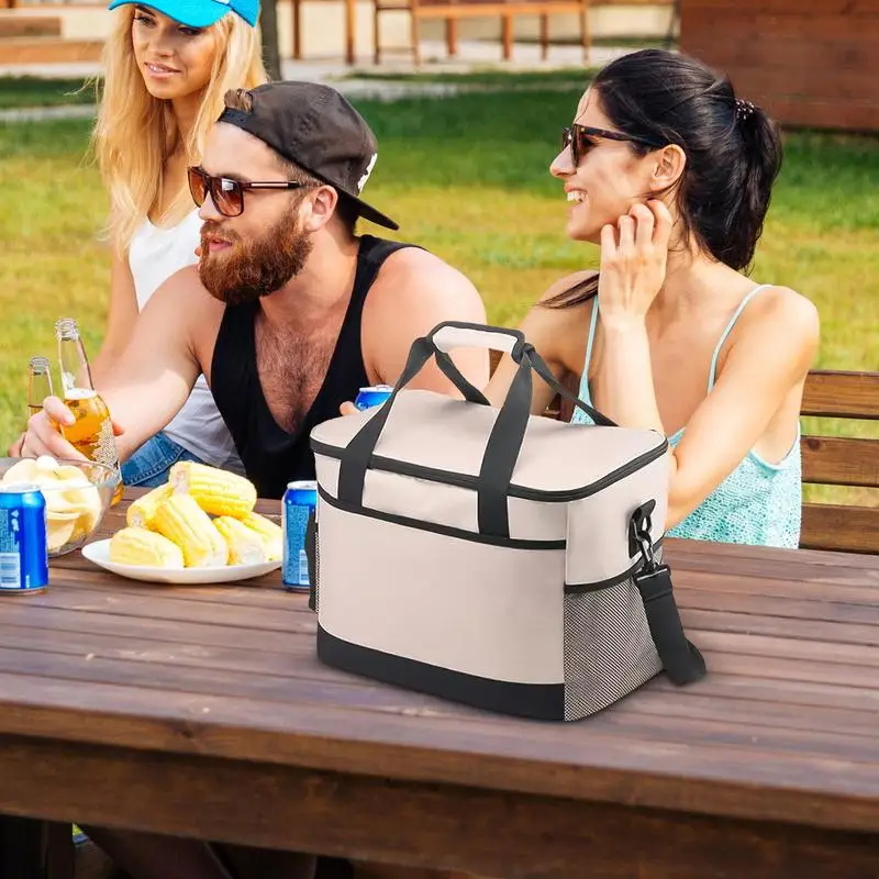 

Large Beach Insulated Pouch Large Capacity Lunch Container Bag Insulated Lunch Box Bag Leakproof Tote Cooler Bag For Camping