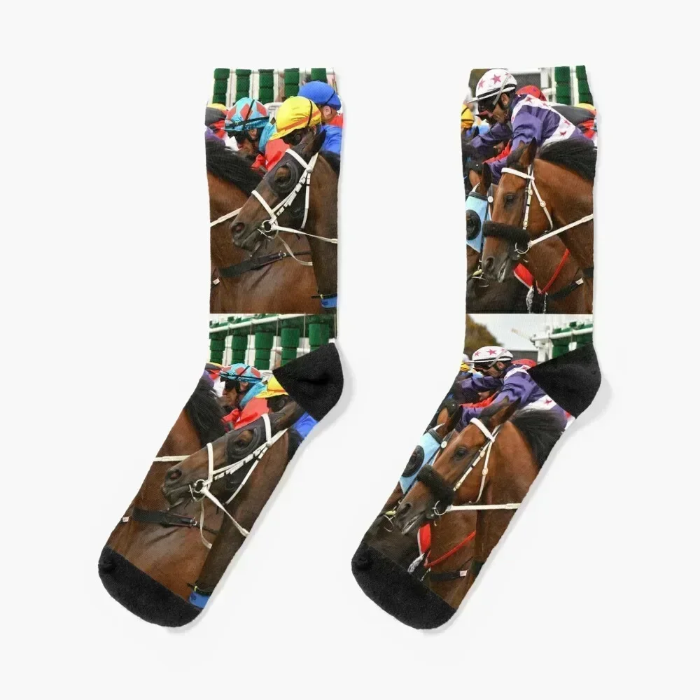 

Horse racing action 2 Socks funny sock winter gifts sport Antiskid soccer Socks Men's Women's