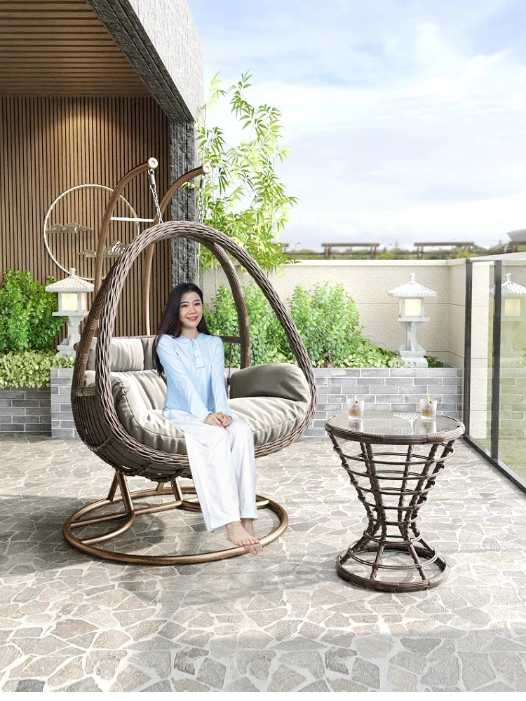 Hanging basket rattan chair balcony home indoor double outdoor swing online celebrity Bird's Nest living room