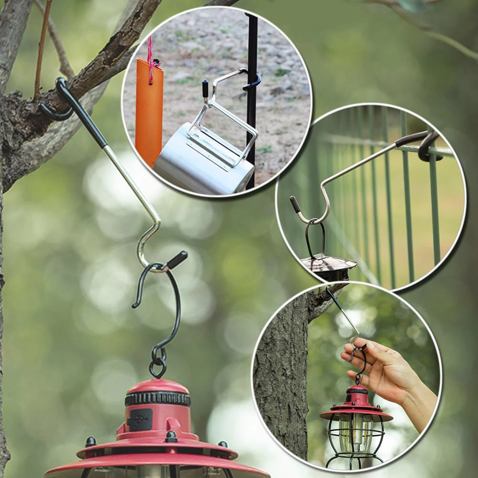 Lantern Hooks for Camping Tent Camping S-shaped Tent Lantern Holder Hooks for Indoor Holiday Decor