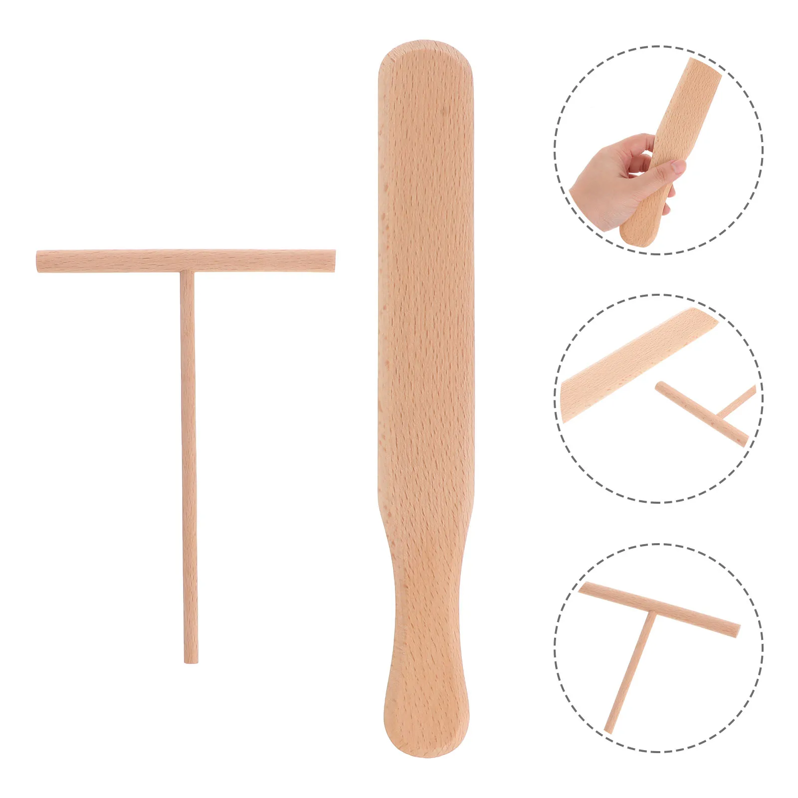 Crepe Spreader Spatula Tool Tools Maker Pancake Stick Wooden Rake Utensils Making Set Scraper Turner Wood Dough Pan Pasta T