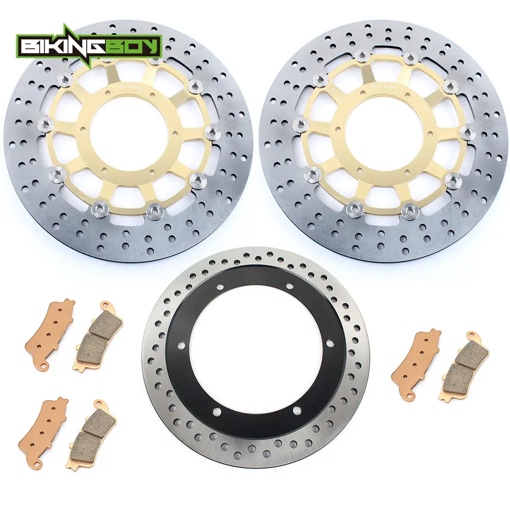 BIKINGBOY Front Rear Brake Discs Disks Rotors Pads For Honda VTX 1800 C R S 02 03 04 05 06 07 VTX1800 F N T 08 09 10 11 Full Set