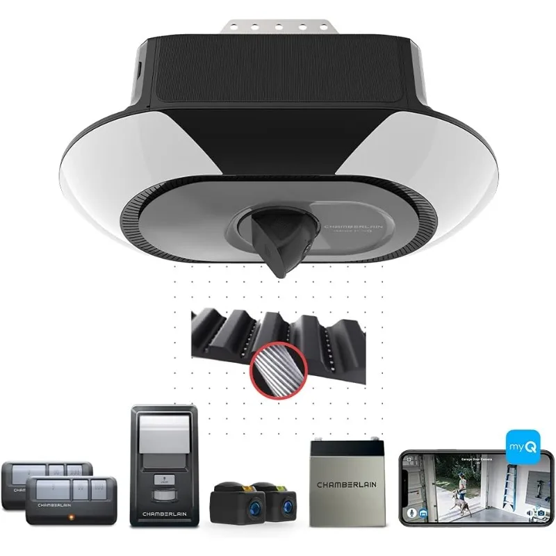 Smart Garage Door Opener, Video Streaming & Advanced Corner LED Lighting-myQ Smartphone Controlled-Ultra Quiet