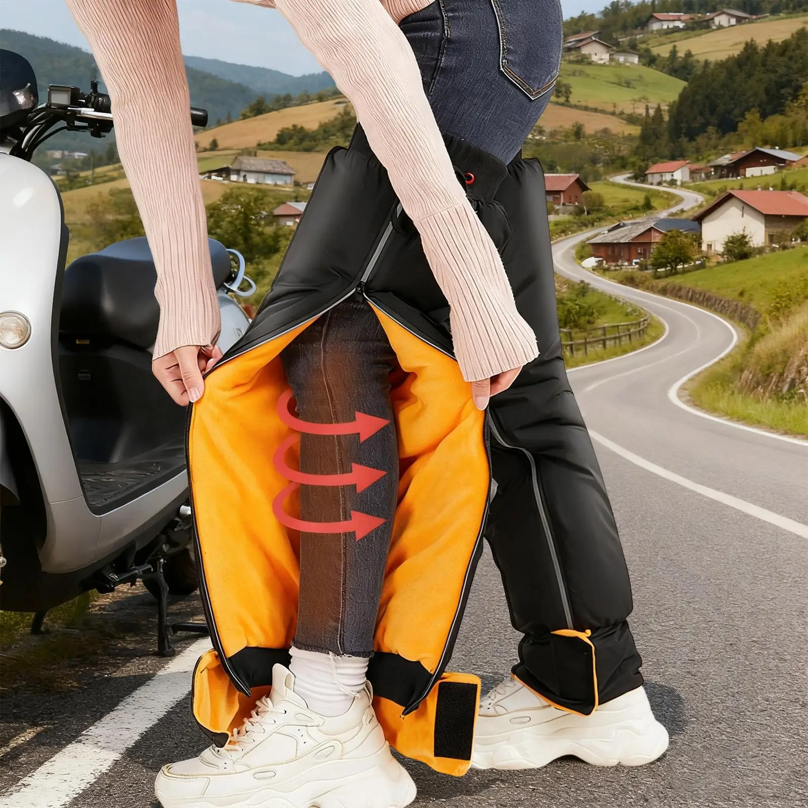 

Motocross Knee Guards Thermal Knee Guards Waterproof Leg Warmer For Mountain Trails Highway Riding Track Racing Motorcycle