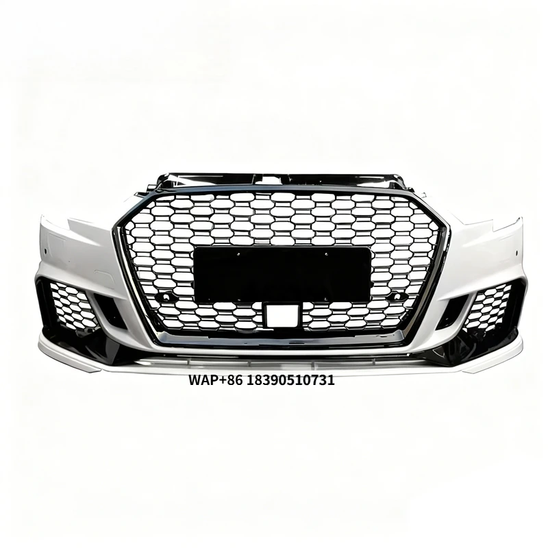 

Car Bumper for A3 S3 8V.5 Sedan RS3 Style 17-19 Front Bumper With Gloss Black Grille FedEx Shipping