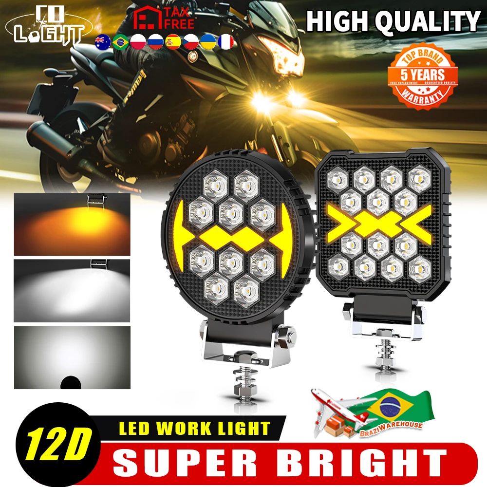 CO LIGHT LED Tractor Work Lights 4 Inch LED Pod Lights 3500K 6500K 12V 24V Truck ATV UTV RV RZR Boat Pickup Golf Cart 12V 24V