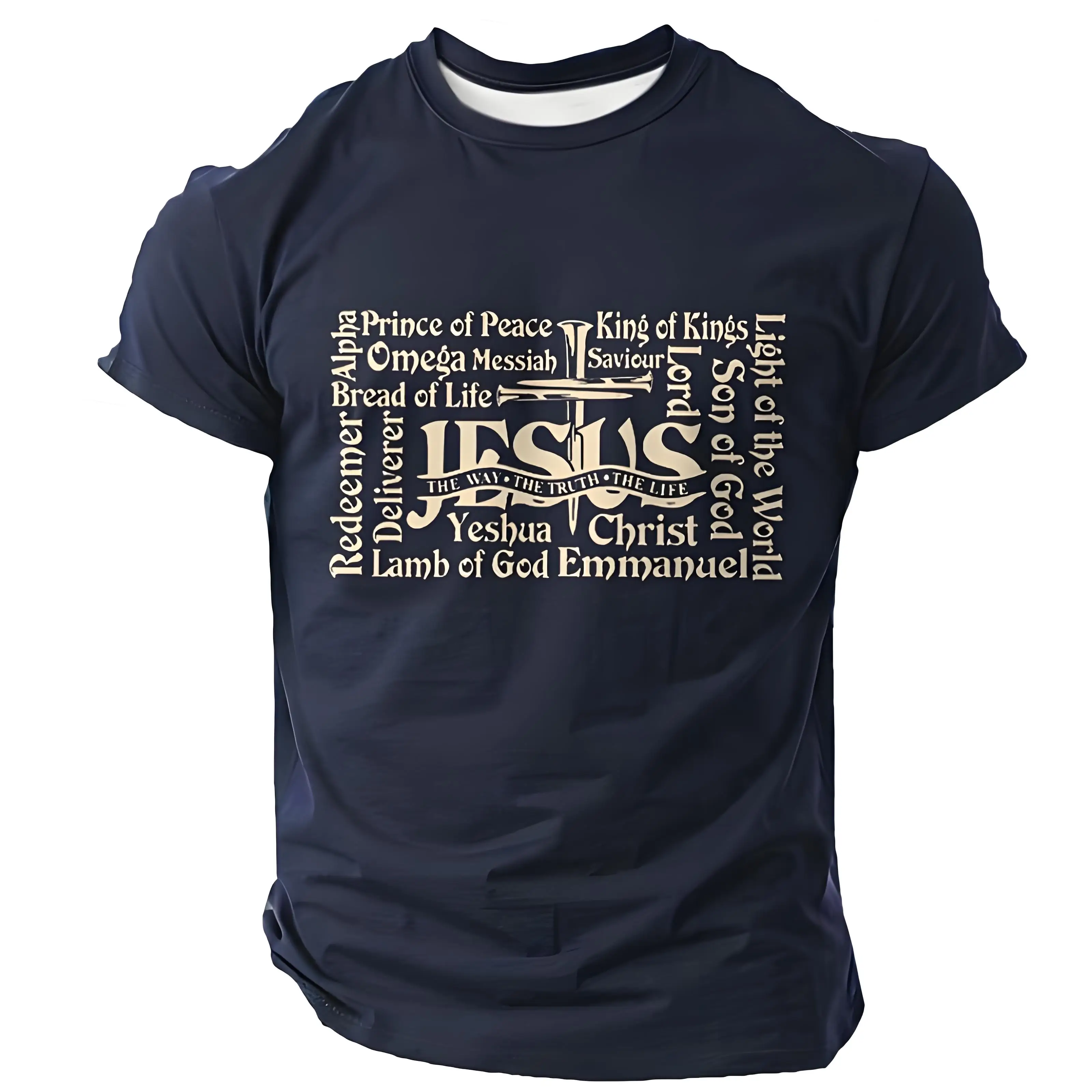 Fashion Cross Graphic Short Sleeve T-shirt Clothing Personalized Letter Print T-shirts 2025 Summer Men's Sports O-neck T Shirts