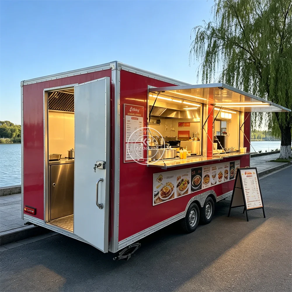 

Professional Fast Food Trailer Commercial Custom Mobile BBQ Grill Food Truck Catering Trailer Fully Equipped