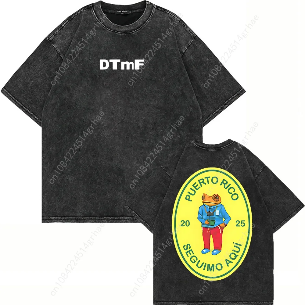 100% Cotton Vintage Washed Bad Bunny DTMF Residencia Tour T Shirt Men DeBÍ TiRAR MáS FOToS Tshirt Black Boxing Tees Shirts
