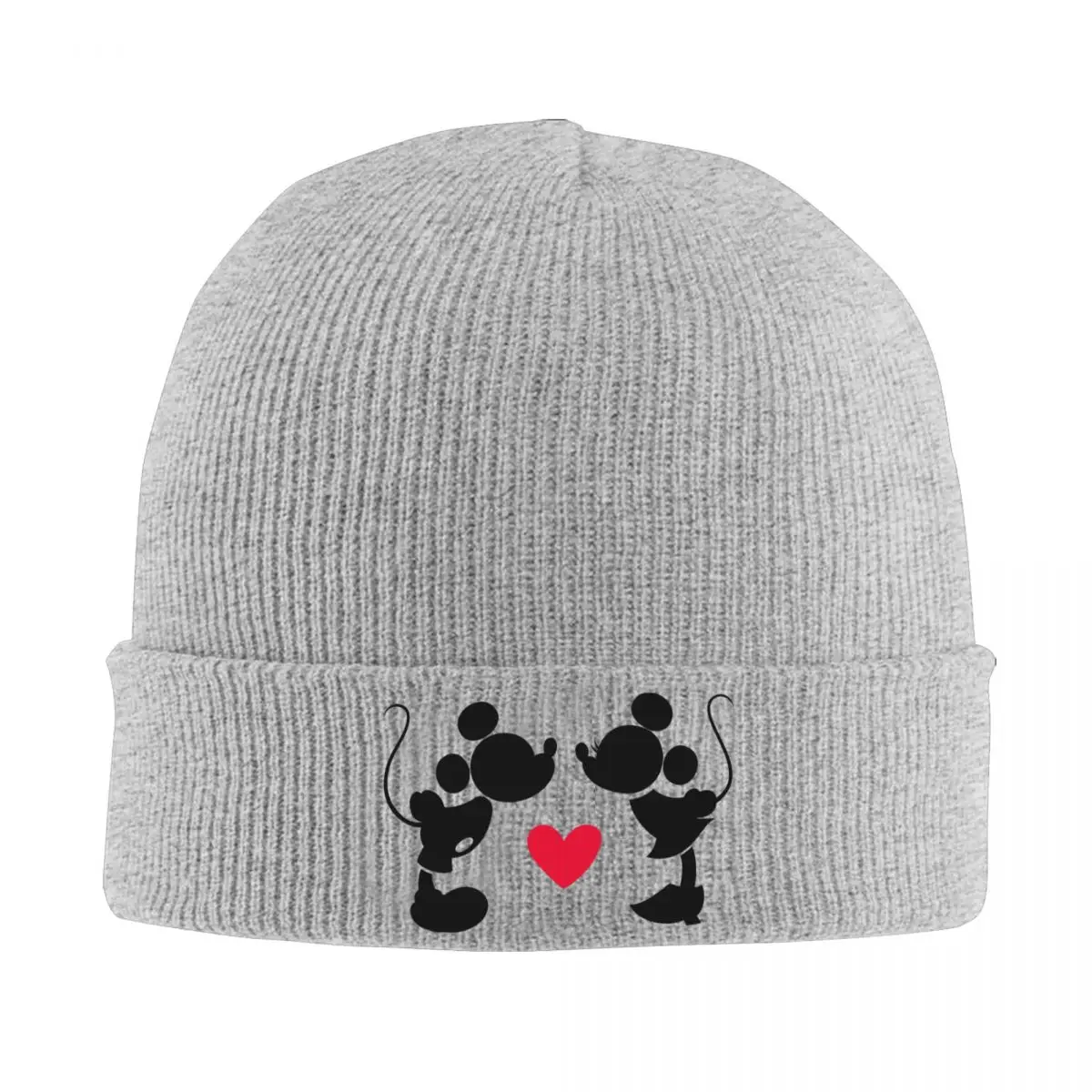 Mickey And Minnie Wedding Kiss Hearts Beanie Hat For Unisex Warm Winter Bonnet Knitted Hat