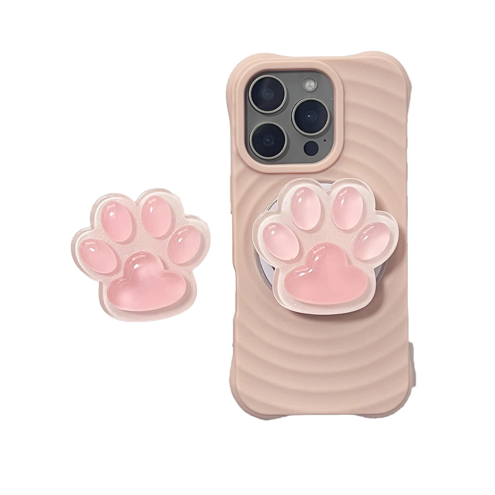 Niedlicher Cartoon Leucht-Pfoten-Handyhalter mit Fingerring und Ständer für iPhone 17 iPhone 16