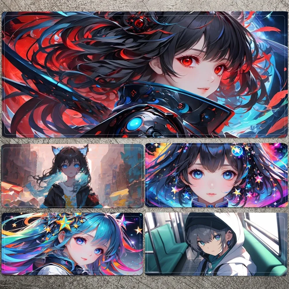 

Anime Cute Girls Mousepad Mouse Pad Laptop Gaming Accessories Mousepad Large Desk Mat Computer Gamer Keyboard Rug Carpet