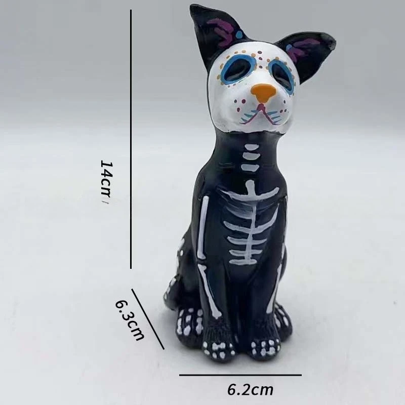 할로윈 수지 공예 유령 축제 장식 귀여운 작은 고양이와 개 장식품 죽은 날 선물