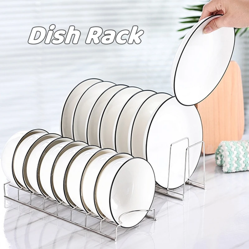 Stainless Steel Dish Draining Rack Kitchen Pot Lid Plates Storage Racks Multipurpose Shelf Bowl Drying Holder Kitchen Organizer