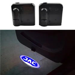 2Pcs LED For JAC J3 J4 J7 JS2 JS3 JS4 KR1 REFINE S2 S3 S4 S5 S7 Car Door Lights Signal Puddle Lamp Projector Accessories