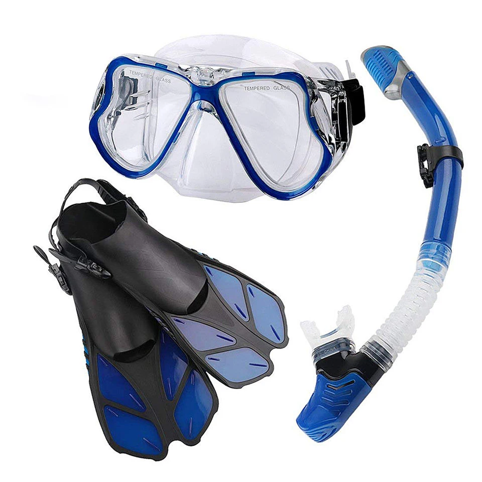 

Factory Supply Mask Snorkel Fins Diving Swimming and Snorkeling Equipment Set
