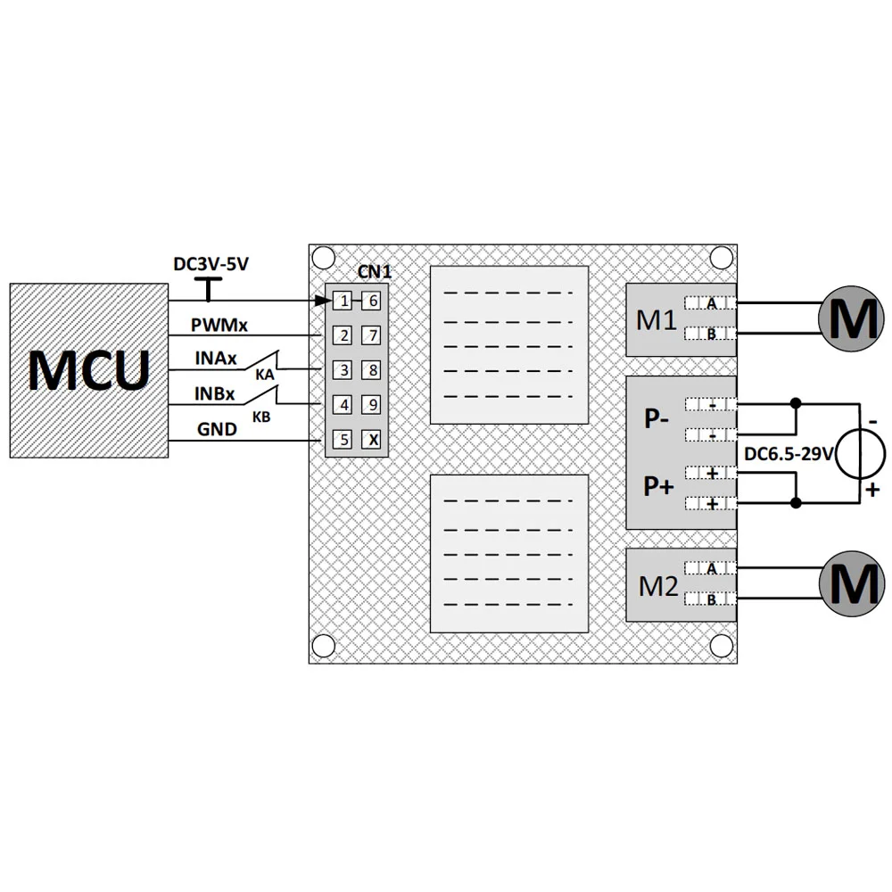 Dual Channel DC Motor Drive Module H Bridge Motor Driver Board Motor Speed Forward Reverse Rotation Controller More Than L298N