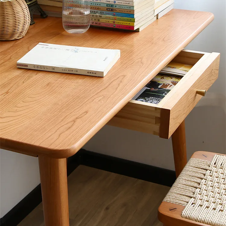 Legno massello nordico, legno di ciliegio, tavolo da studio in rovere bianco, tronchi giapponesi, semplice piccolo appartamento